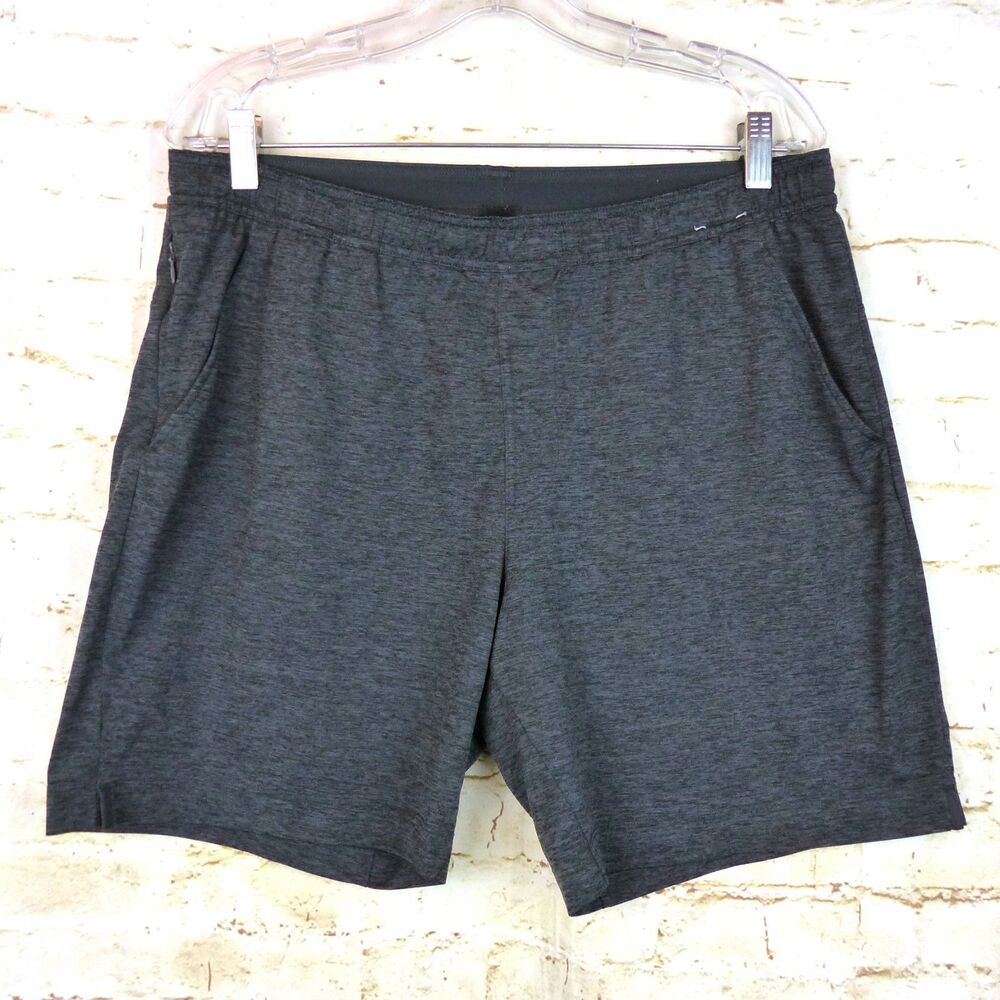 Uniqlo Shorts Mens L Heather Gray Ultra Stretch Active 31x7 Drawstring 417266